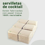 - 600 sztuk serwetek koktajlowych Bio Eco - Natural Color - W 100% nadające się do recyklingu - Micropoint - 10 X 10 Cm (złożone) i 20 X 20 Cm (rozłożone)