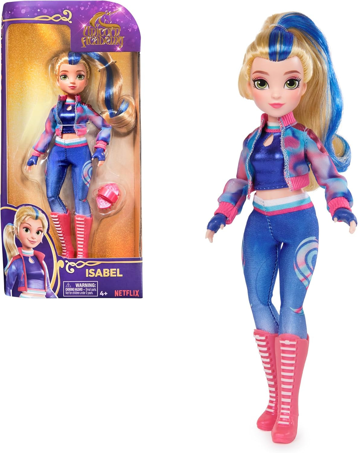 Unicorn Academy Deluxe Masked Ball Sophia - 24 cm lalka z popularnej serii Netflix z 2 strojami, klasycznym przebieraniem i odgrywaniem ról, wiek 4+ Naty Shop Dolls Ubieranie lalki Isabel