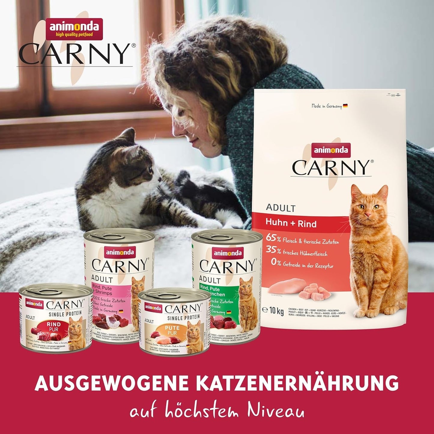 Adult Pure & Mild mokra karma dla kotów z kurczakiem i kocimiętką (32 x 100 g), dla wrażliwych kotów, bez zbóż i bez cukru, lekkostrawna mokra karma z kurczakiem