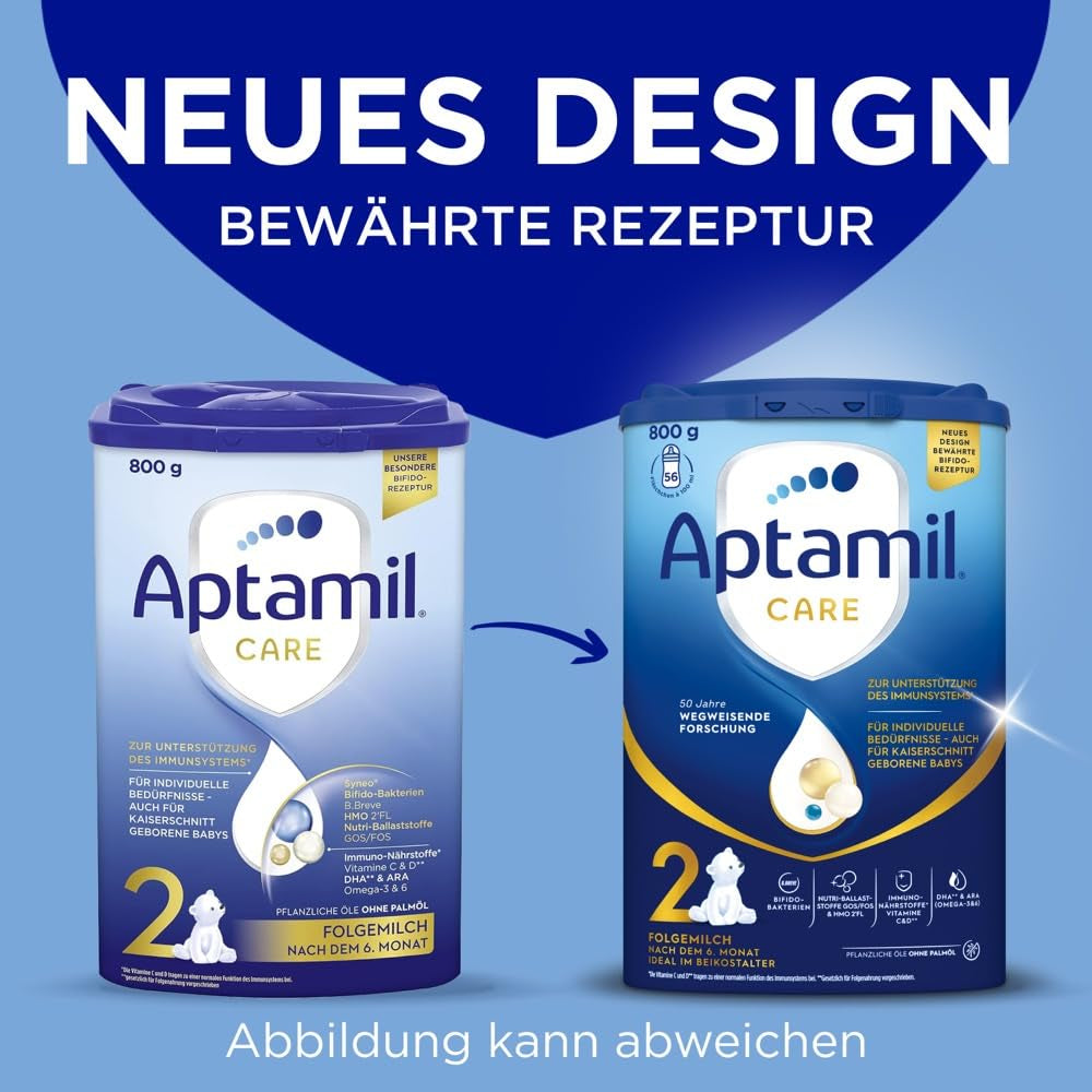 Aptamil Care 2 – Odpowiedni również dla dzieci urodzonych przez cesarskie cięcie – 1 x 800 g