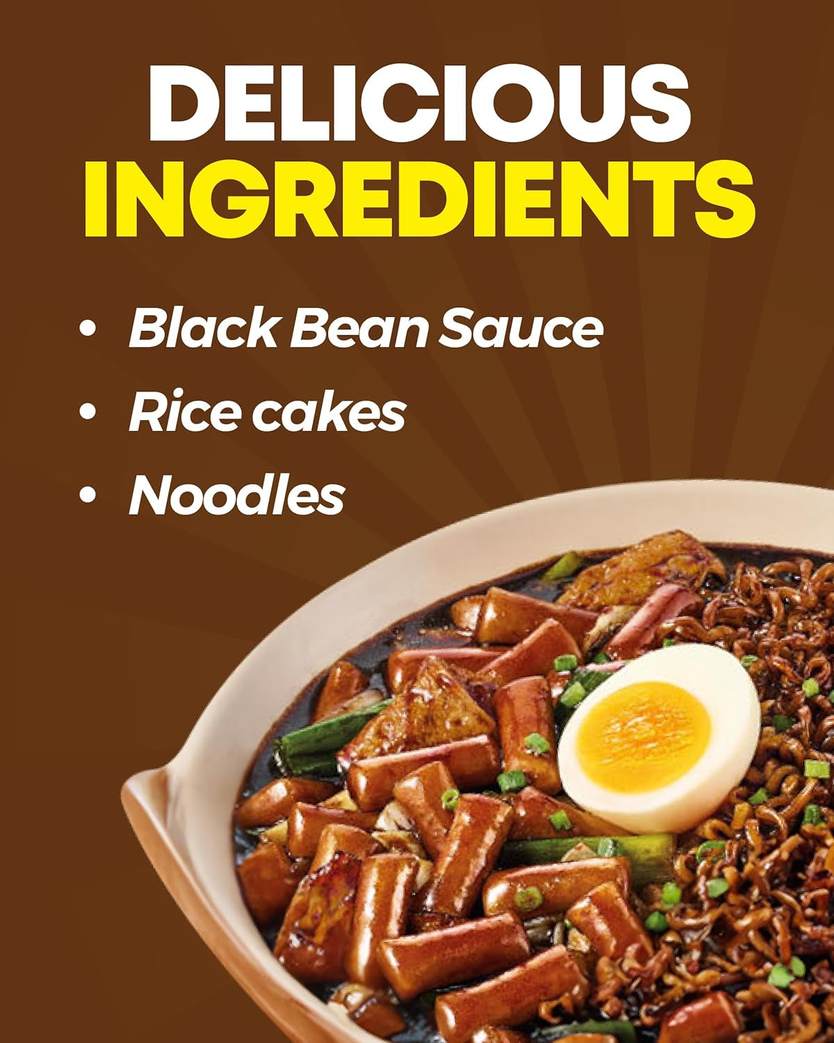NONGSHIM Rapokki (Jjajang, 400ml) – autentyczne koreańskie jedzenie uliczne, ramen i wafle ryżowe, czarna fasola; szybkie i proste w przygotowaniu, gotowe w 4 minuty