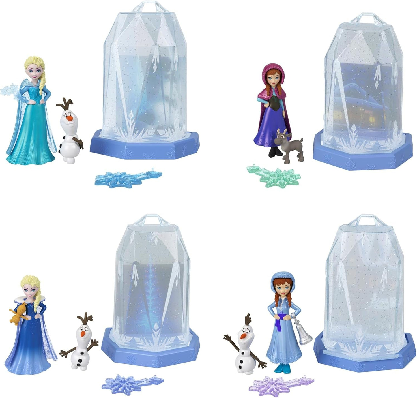 Mała lalka Mattel Disney Frozen Ice Reveal z puszystym lodowym żelem i 6 niespodziankami, zawiera figurkę przyjaciela i akcesoria (lalki mogą się różnić) HRN77