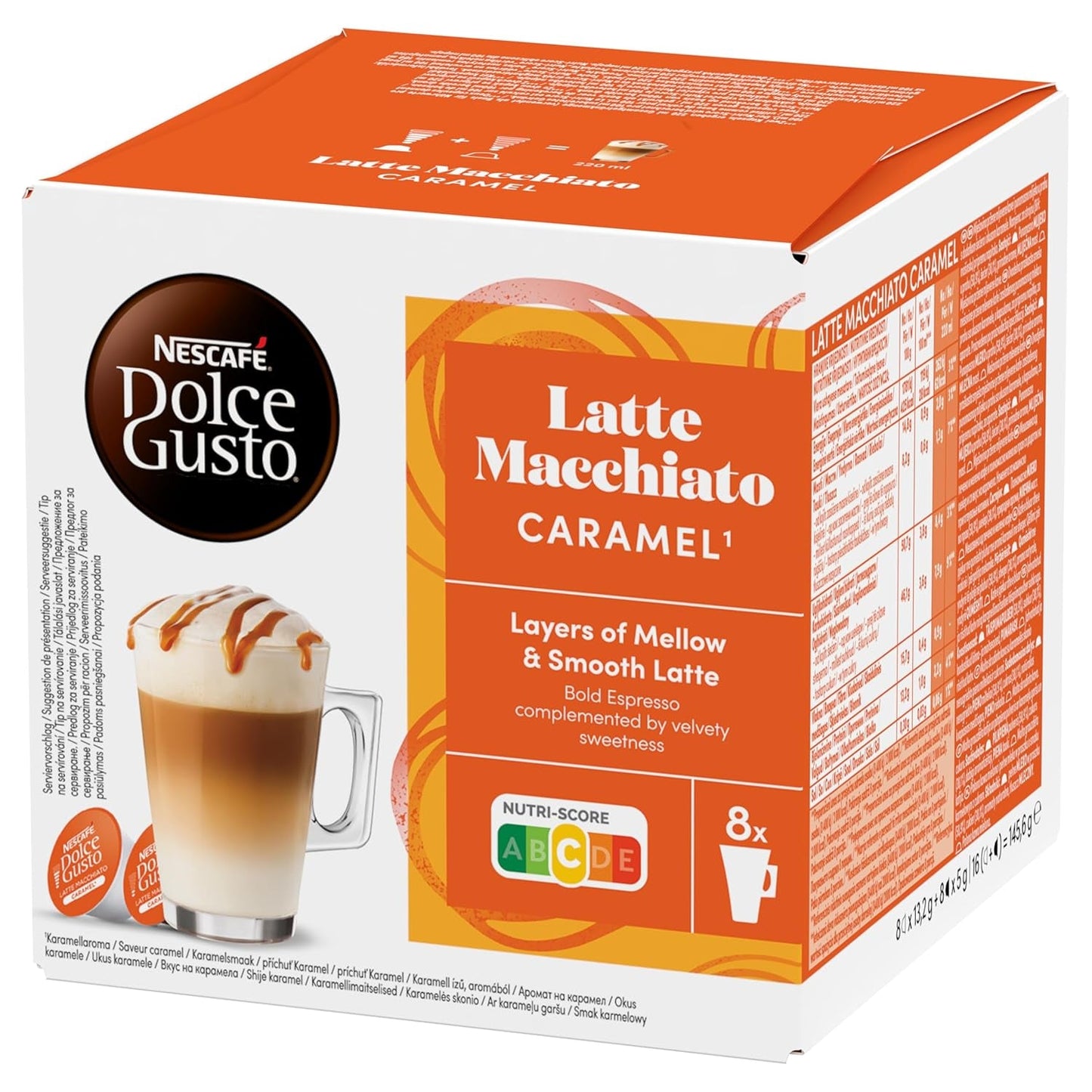 NESCAFÉ DOLCE GUSTO Latte Macchiato Caramel Kaffeekapseln Pakiet 6 sztuk (6 x 16 Kapseln)