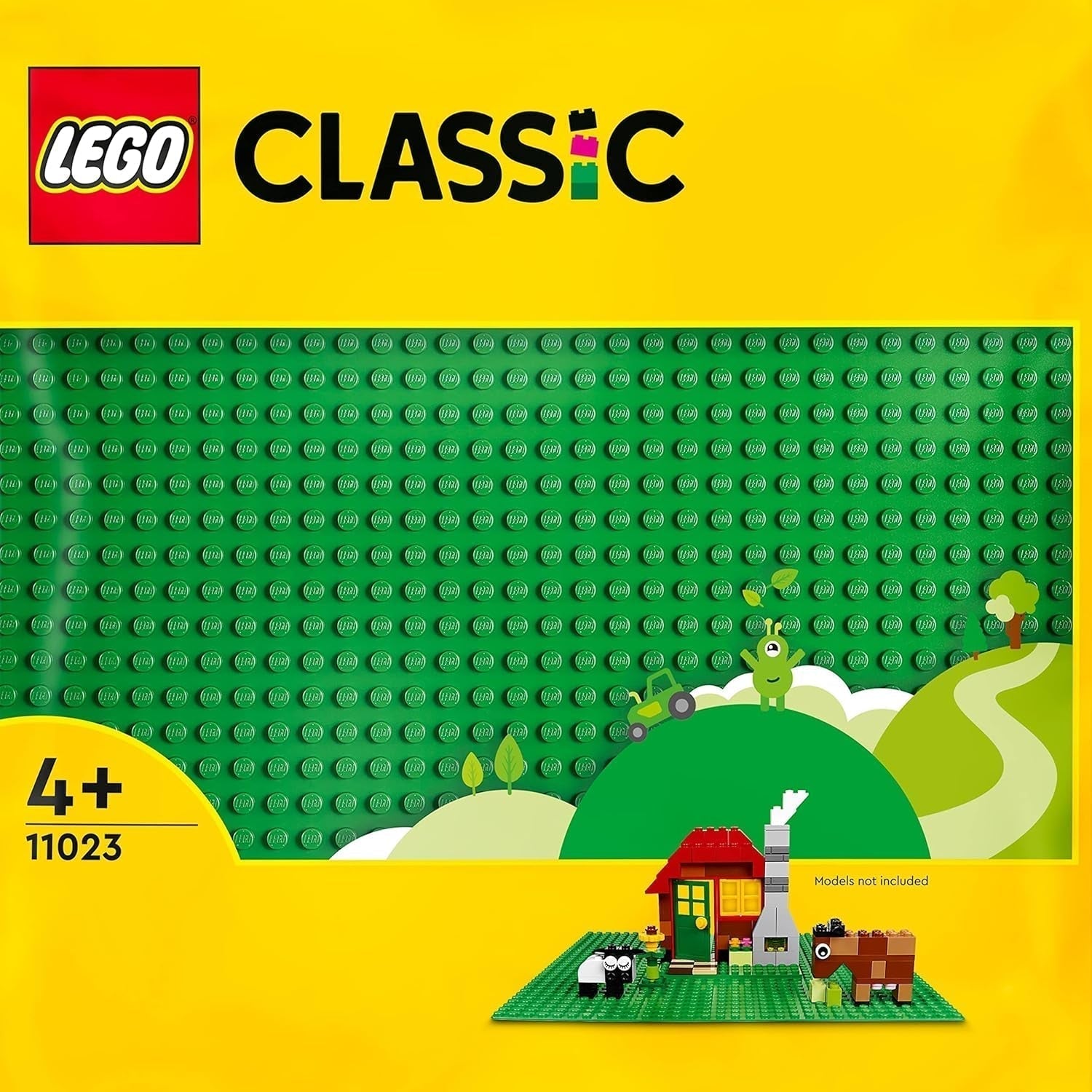 LEGO 11023 Zielona klasyczna płyta konstrukcyjna, kwadratowa płyta podstawowa z wgłębieniami 32X32 jako podstawa do budowania i innych zestawów LEGO Zestawy budowlane Besuche den LEGO-Store Single