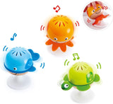 Zestaw grzechotek z przyssawką Hape | Trzy zwierzęta z elementami gryzaka, żółwia, ośmiornicy i wieloryba | Zabawka edukacyjna od 0 miesiąca Baby Toys Naty Shop Single