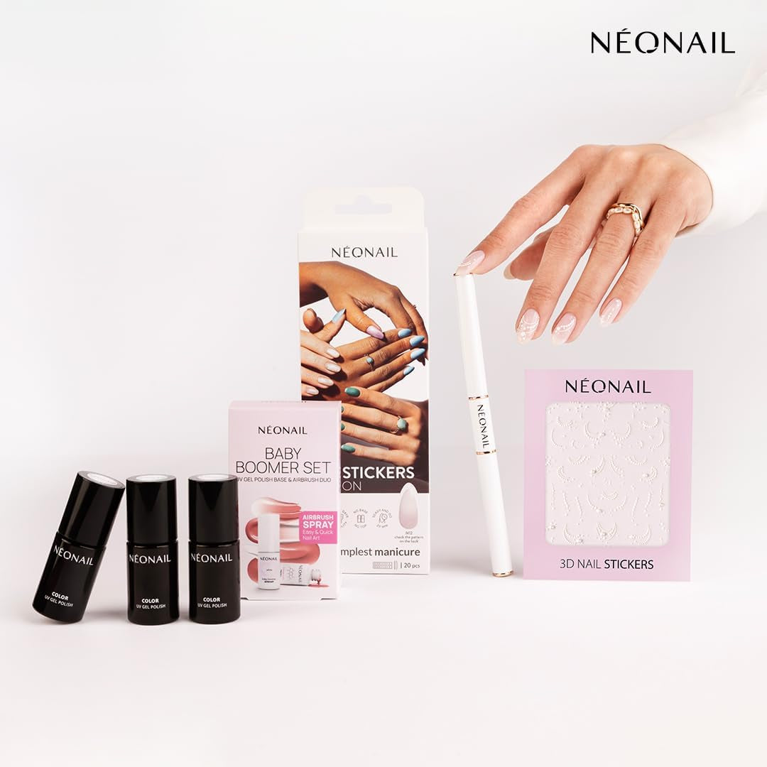 NÉONAIL Nagelstickers 3D - 61 Muster - Ozdoby do paznokci - Nägel Selber Machen - Nails - Nageldesign - Akcesoria - Nailart - Nail Art Zubehör - Nagel Deko - Nagelschmuck - Dekoration Nageldesign - Weiß