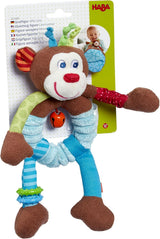 HABA 302999 - Małpka Lino, pluszowa zabawka z mnóstwem efektów do zabawy i odkrywania, zabawka dla dzieci od 6 miesiąca. Zabawki Bebe Naty Shop