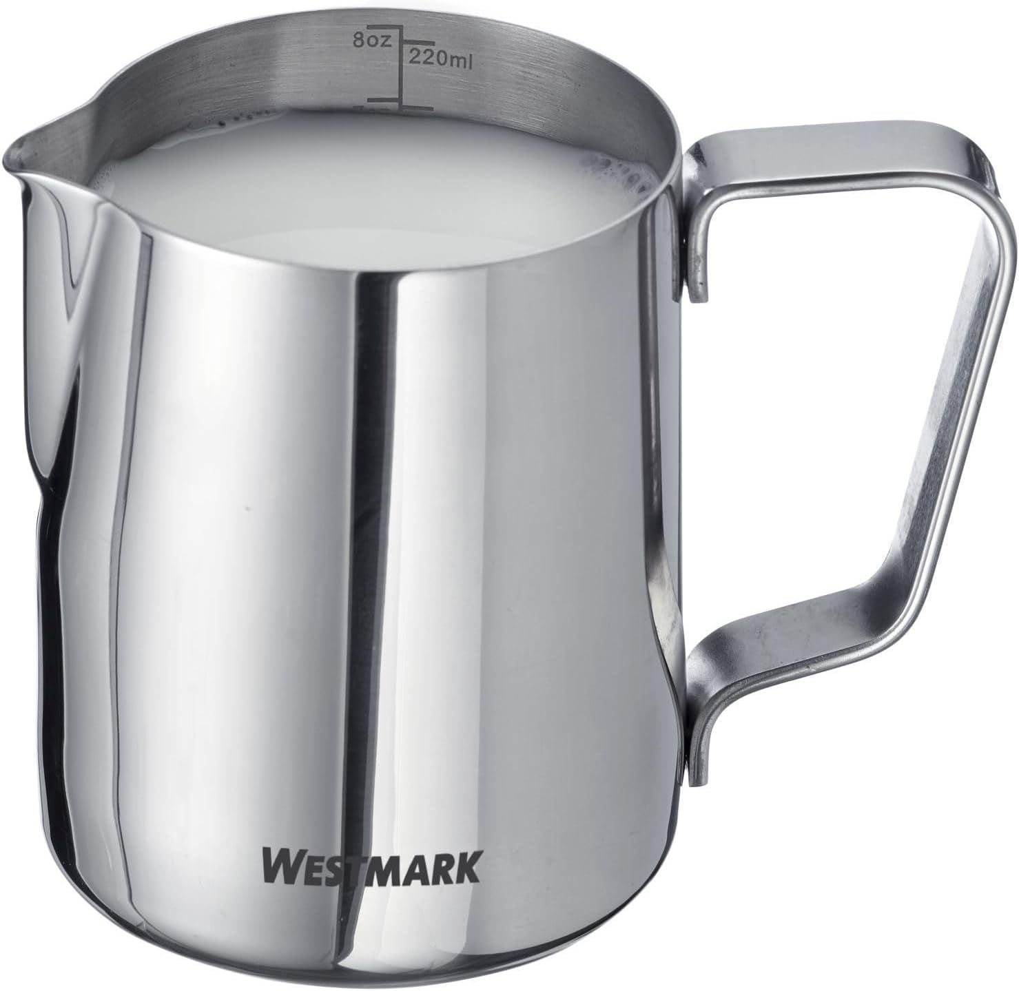 Karafka na mleko Westmark Brasilia 200 ml - idealna do śmietanki do kawy, mleka, miodu i innych dodatków do kawy i herbaty, akcesoria baristy - stal nierdzewna
