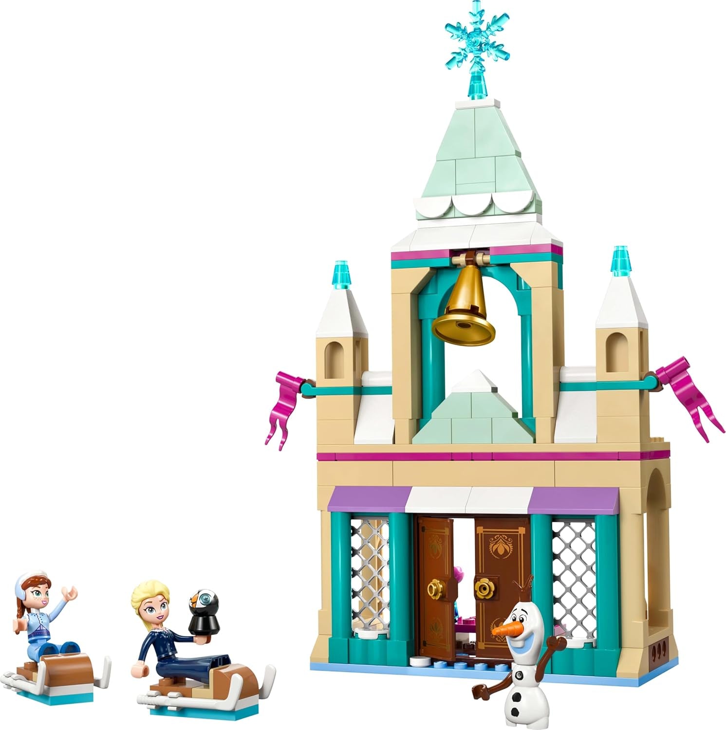 LEGO® Disney Kraina Lodu Zamek Arendelle, zabawka księżniczki z ELSA, minilaleczkami Anny i Olafa oraz figurką pingwina, zestaw fantasy, prezent dla 5-letnich dziewczynek 43265 Zestawy do budowania w sklepie LEGO