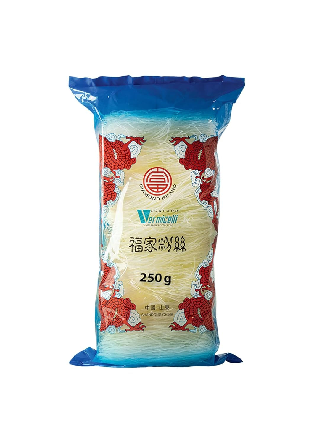 Makaron szklany DIAMOND, makaron długi szklany, naturalnie wegański i bezglutenowy - 1 x 250 g