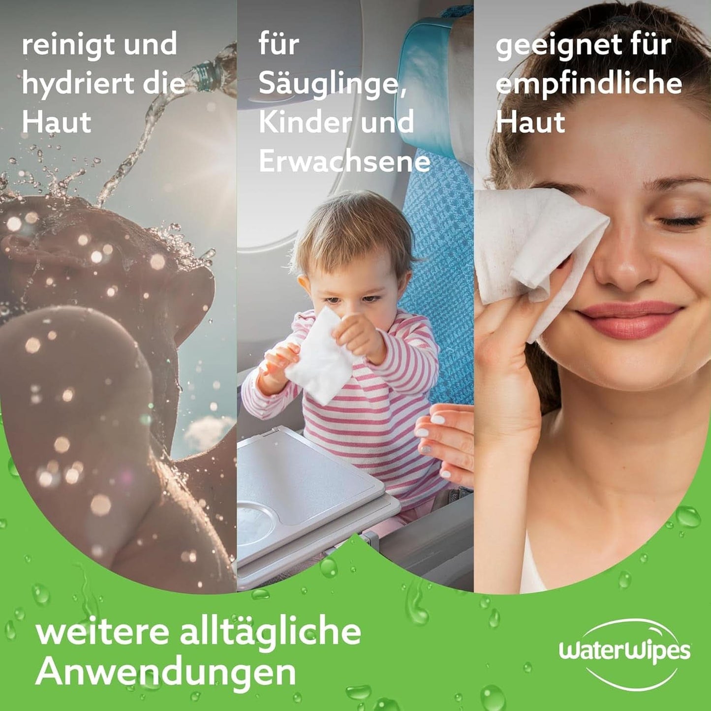 Waterwipes Nawilżające i oczyszczające chusteczki dla dzieci z 99% wodą i ekstraktem z aloesu Chusteczki nawilżane do twarzy i ciała Naty Shop