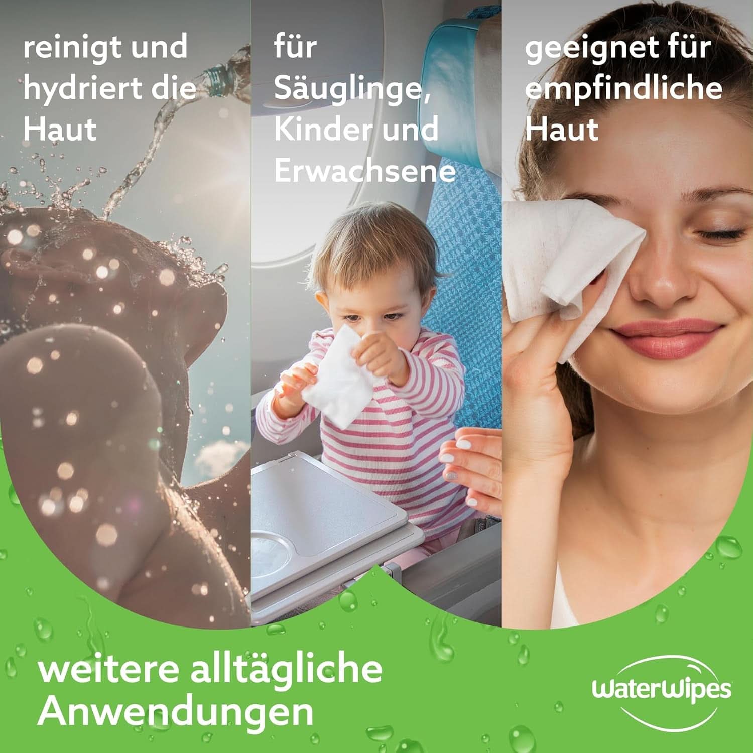 Waterwipes Nawilżające i oczyszczające chusteczki dla dzieci z 99% wodą i ekstraktem z aloesu Chusteczki nawilżane do twarzy i ciała Naty Shop