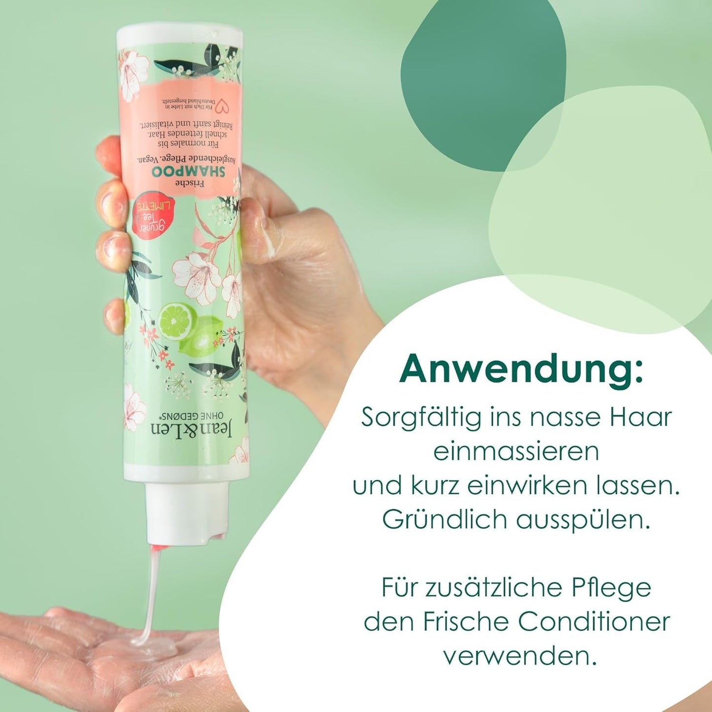Jean & Len Green Tea & Lime szampon nawilżający do włosów normalnych i przetłuszczających się, 300 ml Pod prysznic i do kąpieli Jean & Len Green Tea & Lime