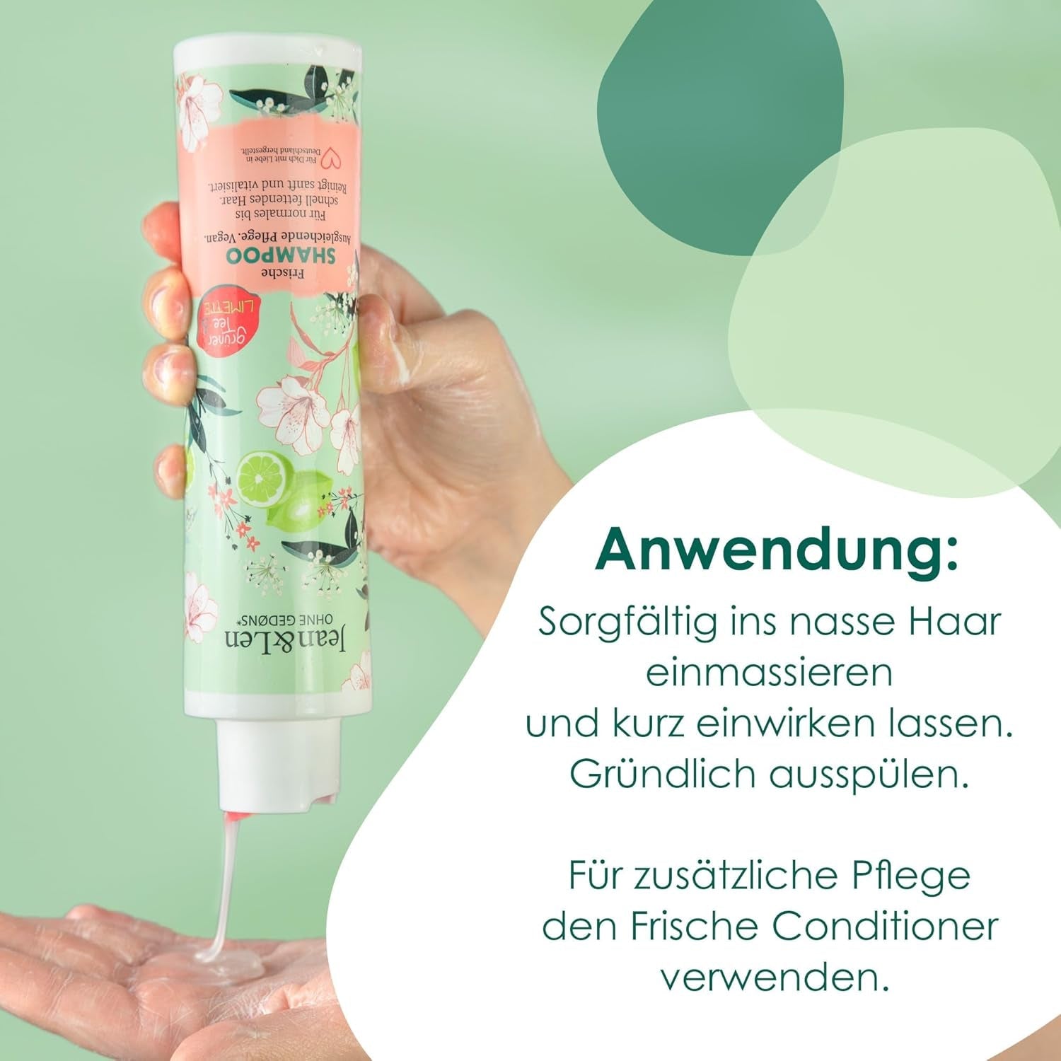 Jean & Len Green Tea & Lime szampon nawilżający do włosów normalnych i przetłuszczających się, 300 ml Pod prysznic i do kąpieli Jean & Len Green Tea & Lime