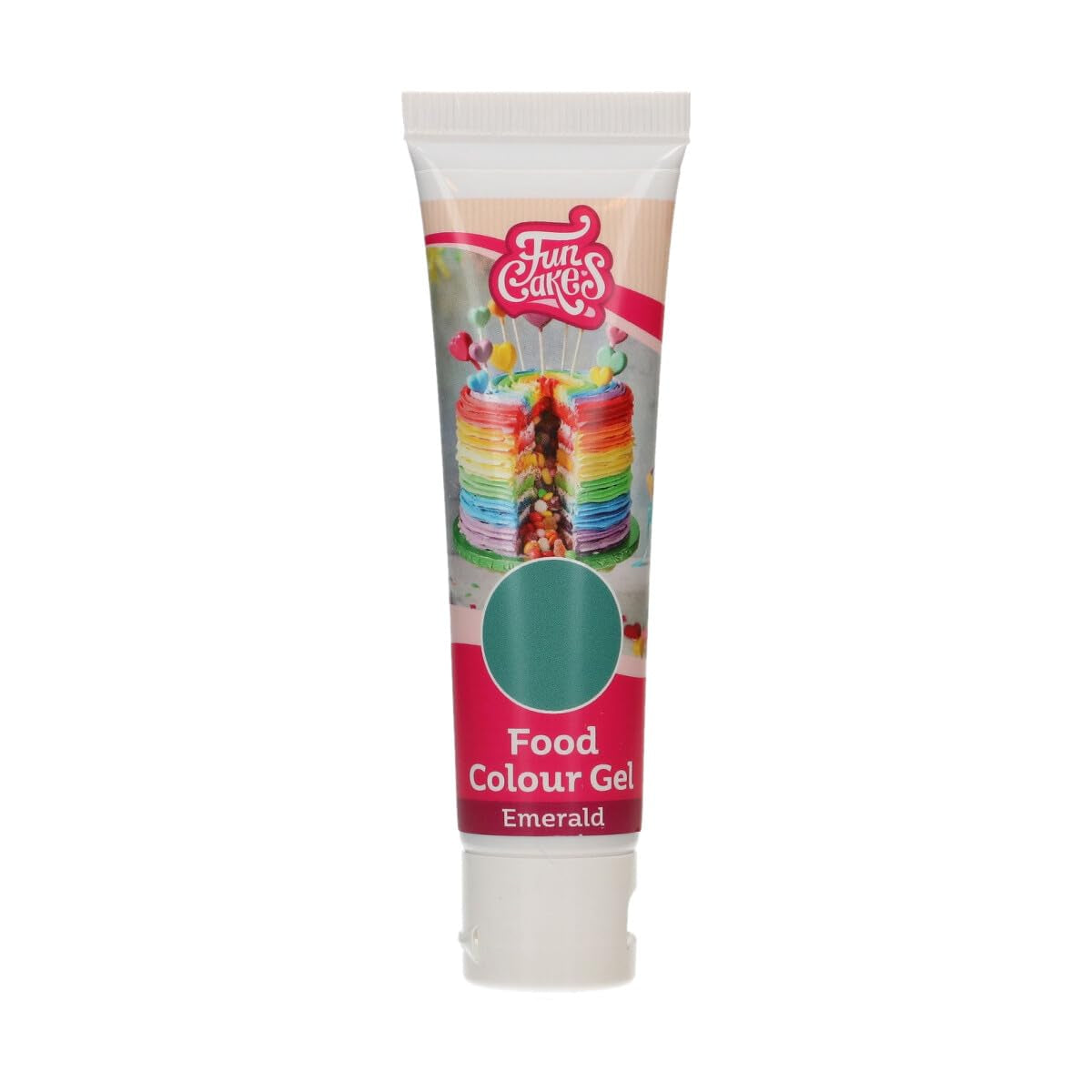 Funcakes Food Color Gel Emerald: Wysoce skoncentrowany barwnik spożywczy do ciast, śmietany, fondantu i marcepanu. Łatwe dozowanie. Pojedyncza kropla pozwala uzyskać żywe kolory. Halal. 30 gr.