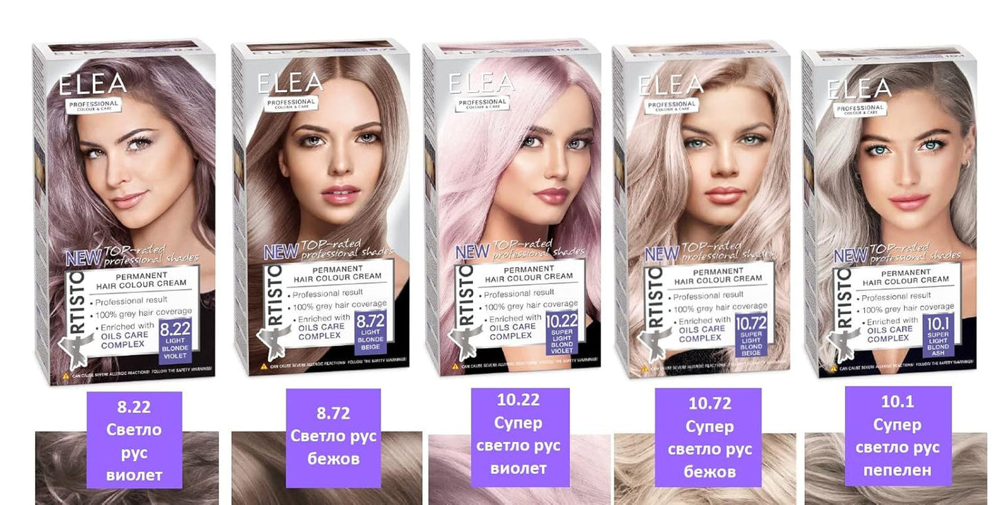 Color & Care trwała koloryzacja włosów 120ml, profesjonalny efekt, pokrycie siwych włosów, wzbogacona olejkowymi kompleksami pielęgnacyjnymi - Długotrwała koloryzacja włosów (10,1 Super jasny popielaty blond) Farba do włosów Naty Shop