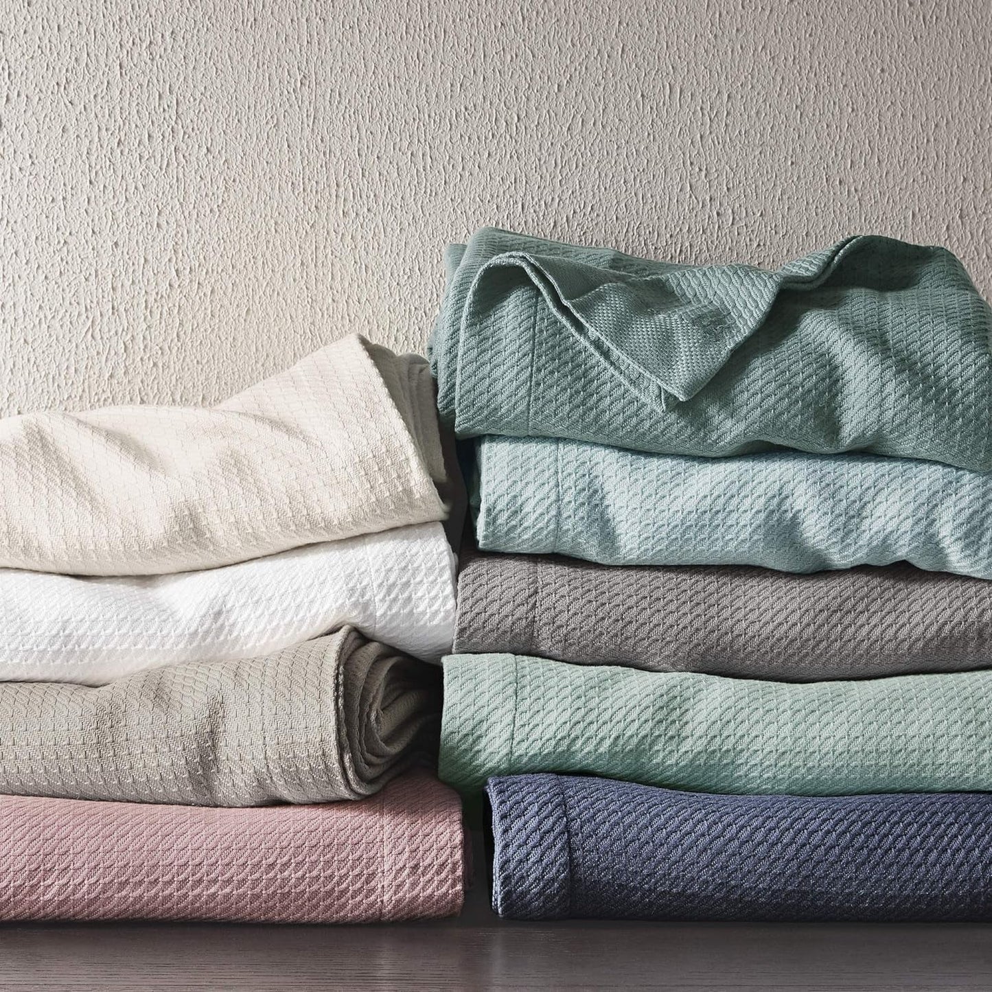 Madison Park 100% bawełna egipska, oddychający koc pocieszyciel Premium Knit Luksusowy sezon Lekki pokrowiec na rozkładaną sofę i kanapę Pełne/łóżko małżeńskie Rose Naty Shop Kołdry i kołdry