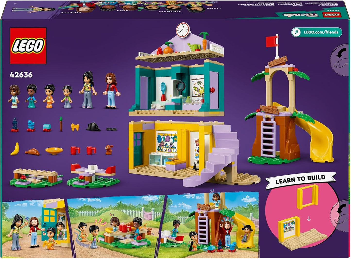 LEGO Friends Zestaw dla przedszkolaków w Heartlake City dla dziewcząt i chłopców 4-letnie kreatywne odgrywanie ról z 2 figurkami i 4 mikrofigurkami Zabawka wspomagająca rozwój społeczny 42636 Zestawy do budowania Besuche den LEGO-Store