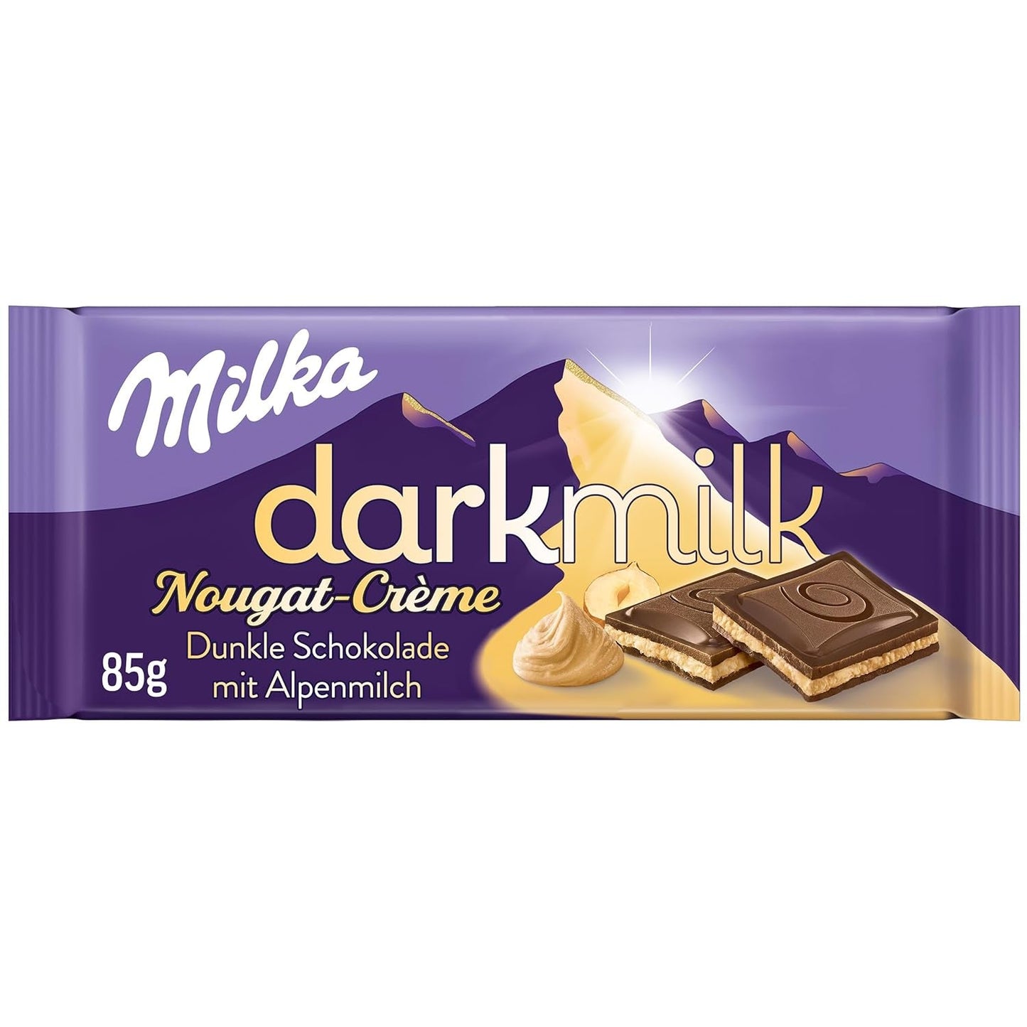 Milka Black Milk – Alpejska czarna czekolada z nadzieniem mleczno-kremowym nugatowym – 85g (opakowanie 5 szt.)