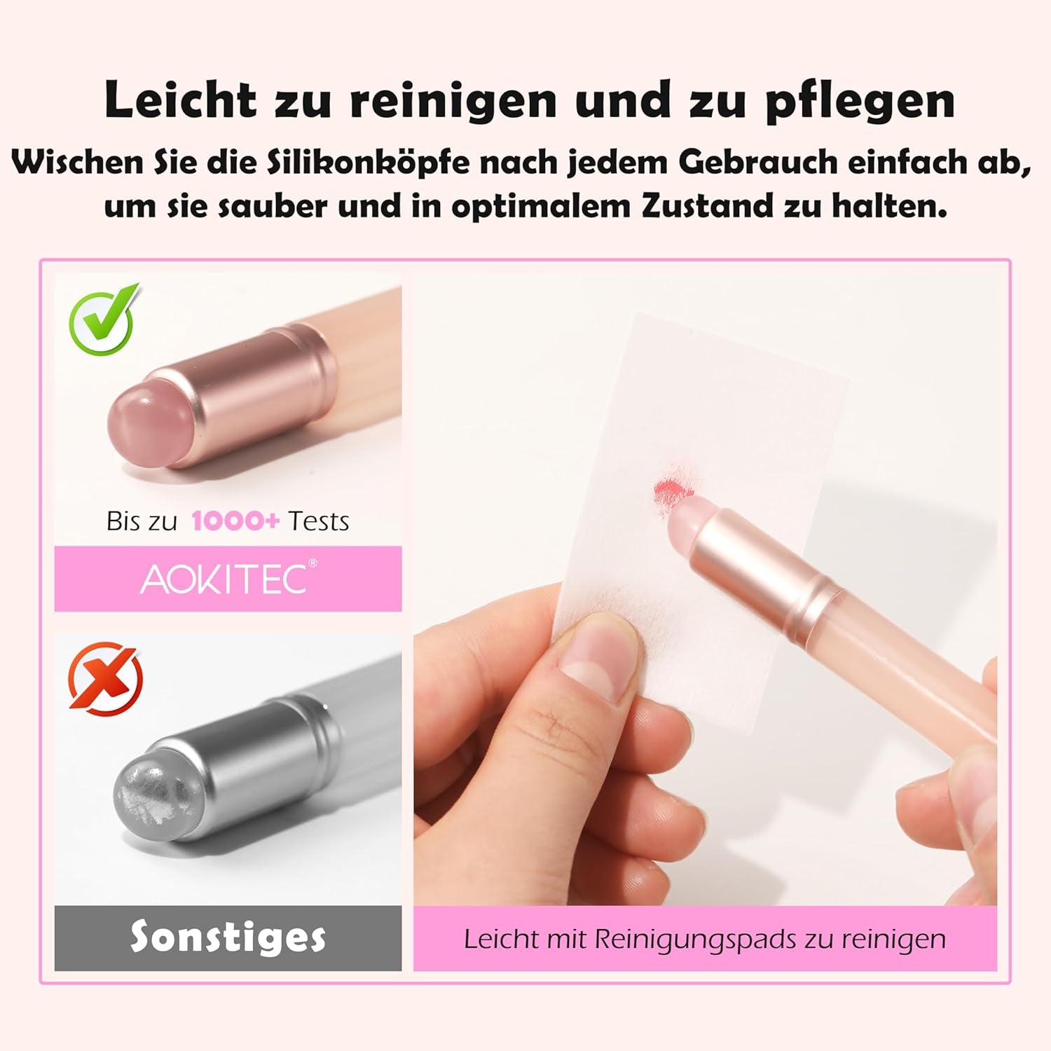 Aokitec 14 Stück Silikon Tool Nägel Pinsel Für Gel Naillac UV, Wiederwendbare Gel Pinsel Für UV Nailack Chrome Nail Powder, Nail Art Zubehör Für Ombre Blush Mirror Effekt, Nägel Selber Machen