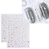 JMEOWIO Nagelsticker Aurora 12 Blatt Nail Art Naklejka Selbstklebend Nagelaufkleber Holografisches Stern Herz Dekoration Nageldesign Zubehör