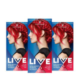 Live Ultra Bright lub Pastel Red Hair Farba 3 szt. Półtrwały kolor utrzymuje się do 15 prań - 092 Pillar Box Red Naty Shop Pillar Box Czerwona farba do włosów 3 opakowania (1 opakowanie)