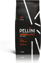 Pellini N.82 Vivace, Kaffeebohnen für Espresso 1 kg, Arabica i Robusta-Mischung mit Kräftigem und Ausgefungem Gesmack, Mittlere Röstung