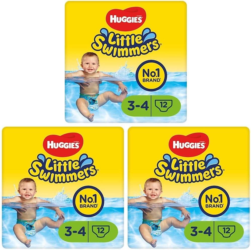 Huggies Little Swimmers Schwimmwindeln Größe 3/4 7-15 Kg 3Er Packung (1 X 12 szt., sztuka)) Naty Shop