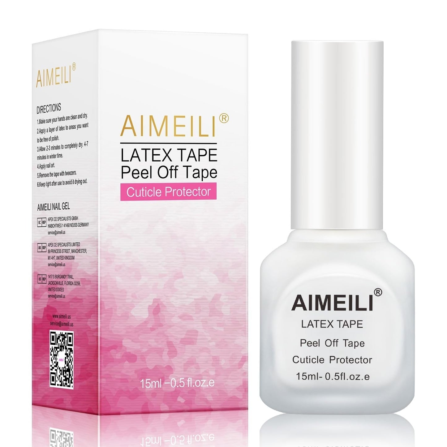 Taśma lateksowa AIMEILI Nagelleck Korrektor Hautschutz Fingerschutz Für Nail Art Palisade Geruchlos Weiß 15Ml