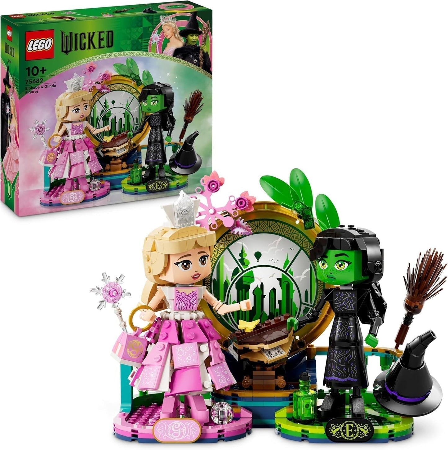 LEGO Wicked Lalki Elphaba i Glinda — Wiedźmy z Krainy Oz Kolekcjonerskie figurki — Kreatywny prezent dla dziewczynek w wieku powyżej 10 lat i fanów filmów — 75682 Zestawy do budowania Besuche den LEGO-Store Default Title