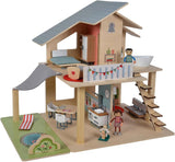 Eichhorn - Domek dla lalek z akcesoriami - Incl. meble i 3 figurki, niezmontowane, wykonane z drewna, 25 sztuk, 53X36X44 cm duże, od TRZECH lat Dollhouses Naty Shop Domyślny tytuł
