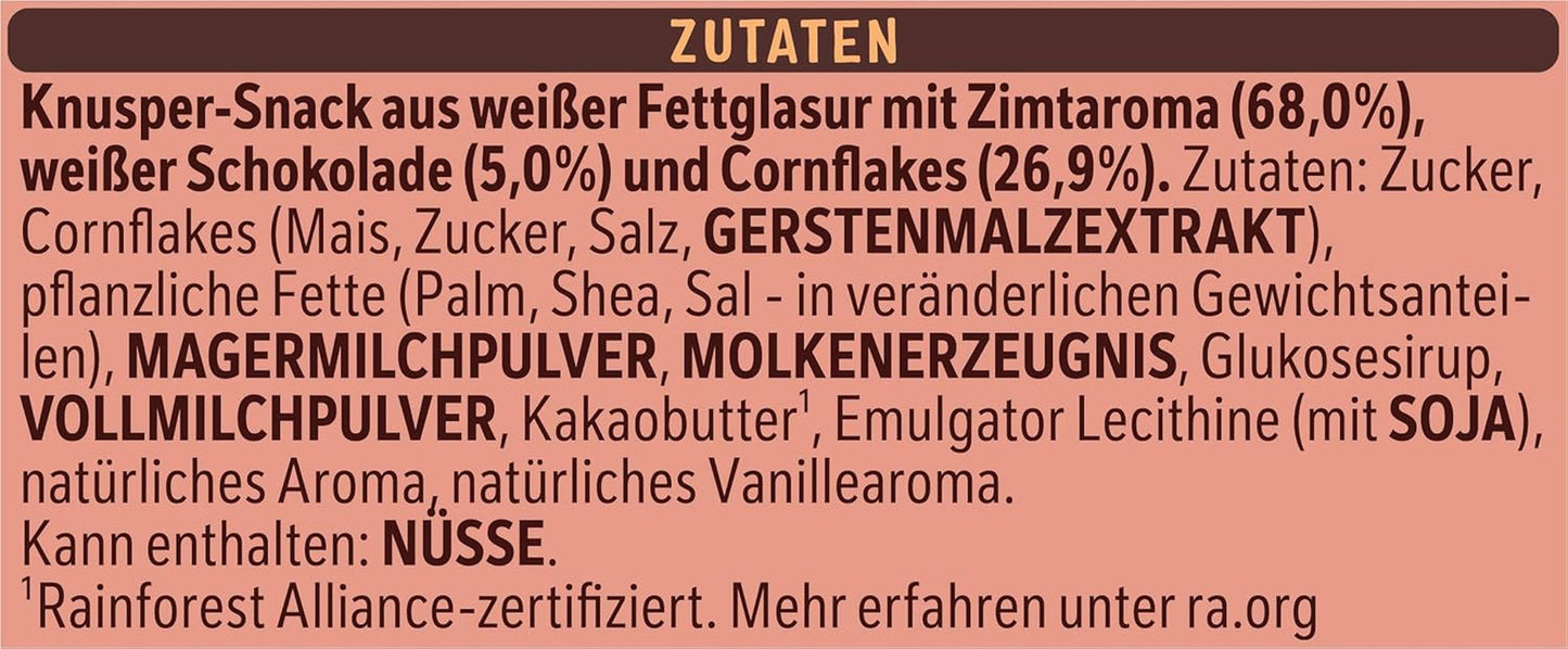 Nestlé Lekkie, chrupiące płatki cynamonowe i chrupiące migdały otoczone rozpływającą się w ustach białą glazurą i aromatem cynamonu, opakowanie 4 szt. (2 x 75 g każde)