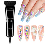 Makartt Żel samoprzylepny Rhinestone - 15 ml Zestaw klejów do paznokci UV z różowymi zawieszkami do paznokci Serce Koło Biżuteria do paznokci i akcesoria do projektowania paznokci do domowego manicure Prezent na Walentynki
