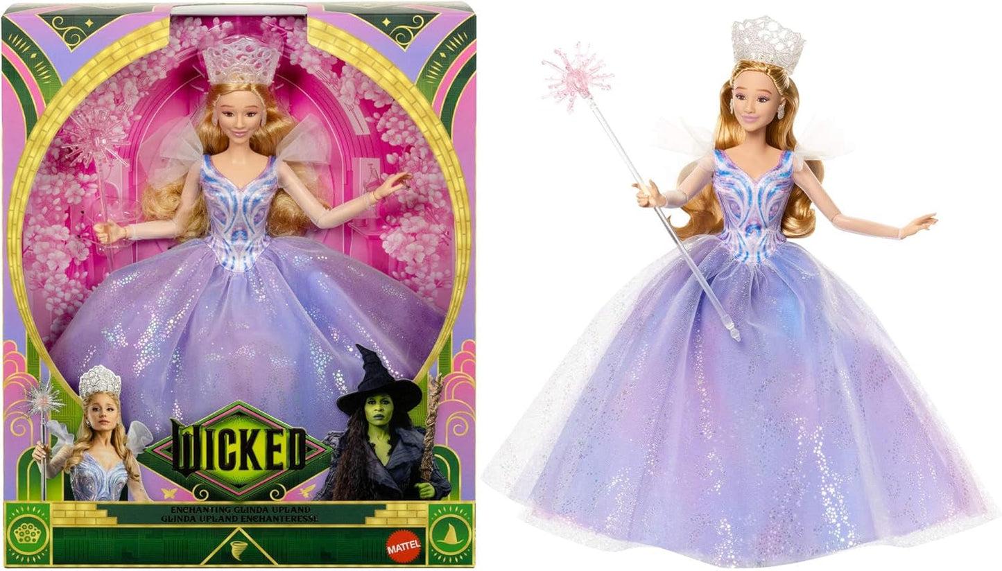 Mattel Wicked: część 2 autorstwa Universal Pictures Glinda Deluxe Doll z odpinanym strojem i 3 akcesoriami, inspirowana filmem, JFM13, [wielokolorowy]