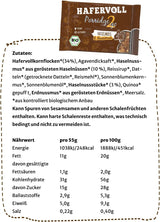 Hafervoll Porridge2go Masło orzechowe i orzechy, 13 batonów x 55 g - wegańska, organiczna, bezglutenowa, bez dodatku cukru przekąska, z owsem, daktylami i cukierkami Quinoa