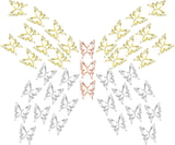 80 sztuk 3D motylkowe zawieszki do paznokci stop motyl złoty srebrny brokat ozdoby do paznokci biżuteria do paznokci akcesoria DIY Manicure dla kobiet