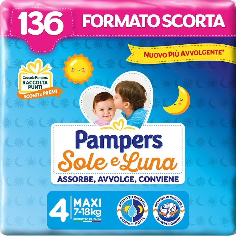 Pieluchy Pampers Sun and Moon, unisex, junior, rozmiar 5 (11-25 kg), 120 pieluch