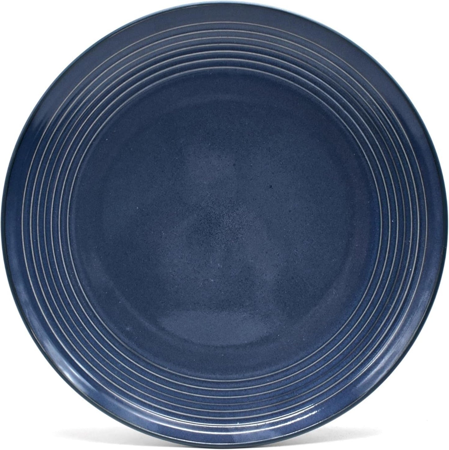 ECHTWERK „Alicia” 16-częściowy zestaw obiadowy w stylu vintage Nowoczesny design dla 4 osób Elegancki ciemnoniebieski zestaw obiadowy z kamionki z 4 talerzami 4 talerzami bocznymi 4 miskami 4 filiżankami do herbaty