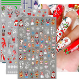 10 Blatt Nagelsticker Weihnachten Nagelaufkleber Selbstklebend Bule White Pine Tree Rentier Nail Art Naklejka Dekoration Nageldesign Zubehör