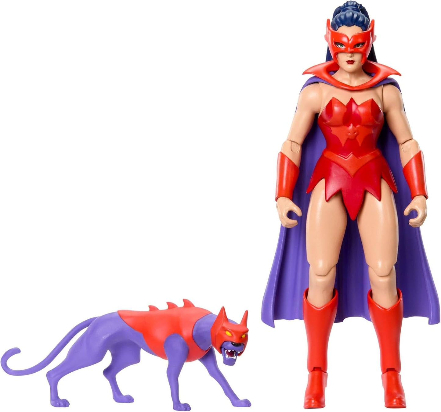 Figurka Catra Masters of the Universe Origins z kolekcji kreskówek, ok. 14 cm wzrostu Bohaterka serialu telewizyjnego z lat 80. Księżniczka mocy Szczegółowy projekt i akcesoria dla kotów JBM84 Figurki Naty Shop Domyślny tytuł
