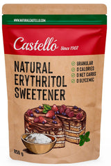 Natürliches Erythrit - Kristallzucker | 10G = 7G Zucker | Natürlicher Zuckerersatz - 0 Kalorien - 0 Glykämischer Index - Keto Und Paleo - 0 Netto-Kohlenhydrat - Kein GVO - Castello od 1907-1Kg Słodziki Naty Shop 850 G (opakowanie 1Er)