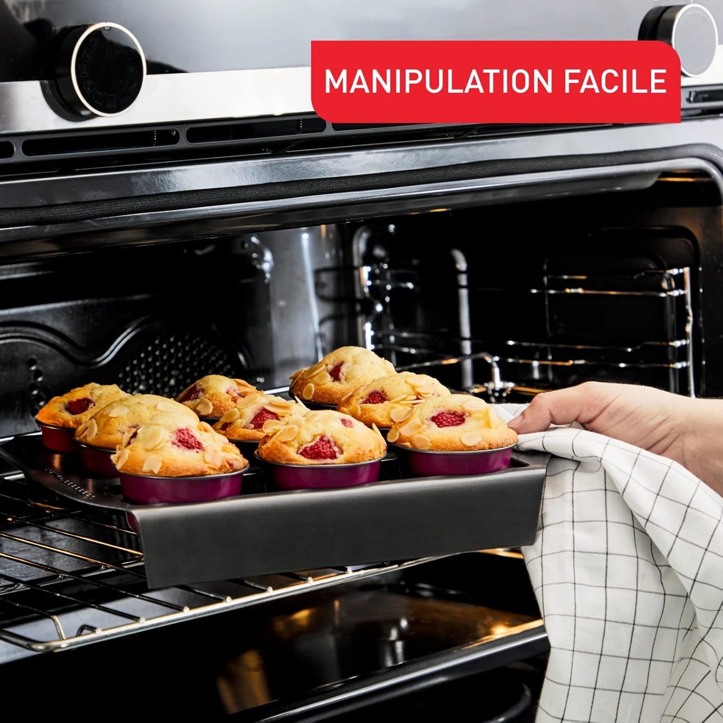 Tefal Creabake J3089304 3 Stück Brioche-Backform Antihaft-Beschichtung, Leicht Entnehmbar, Stapelbar, Einfache Austellung, Backform Formy i blachy do pieczenia Naty Shop