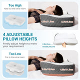 Elviros Memory Foam Poduszka ortopedyczna Poduszka przeciwbólowa szyi Poduszka do spania Ergonomiczna poduszka pod szyję Poduszka podtrzymująca szyję Poduszka przeciw chrapaniu dla osób śpiących na boku Podkładki żołądkowe Białe poduszki ortopedyczne szyjki macicy Naty Shop