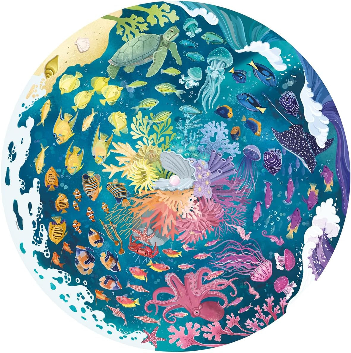 Ravensburger Puzzle 17170 Koło kolorów - Ocean i łódź podwodna Puzzle 500 elementów Puzzle Naty Shop Single