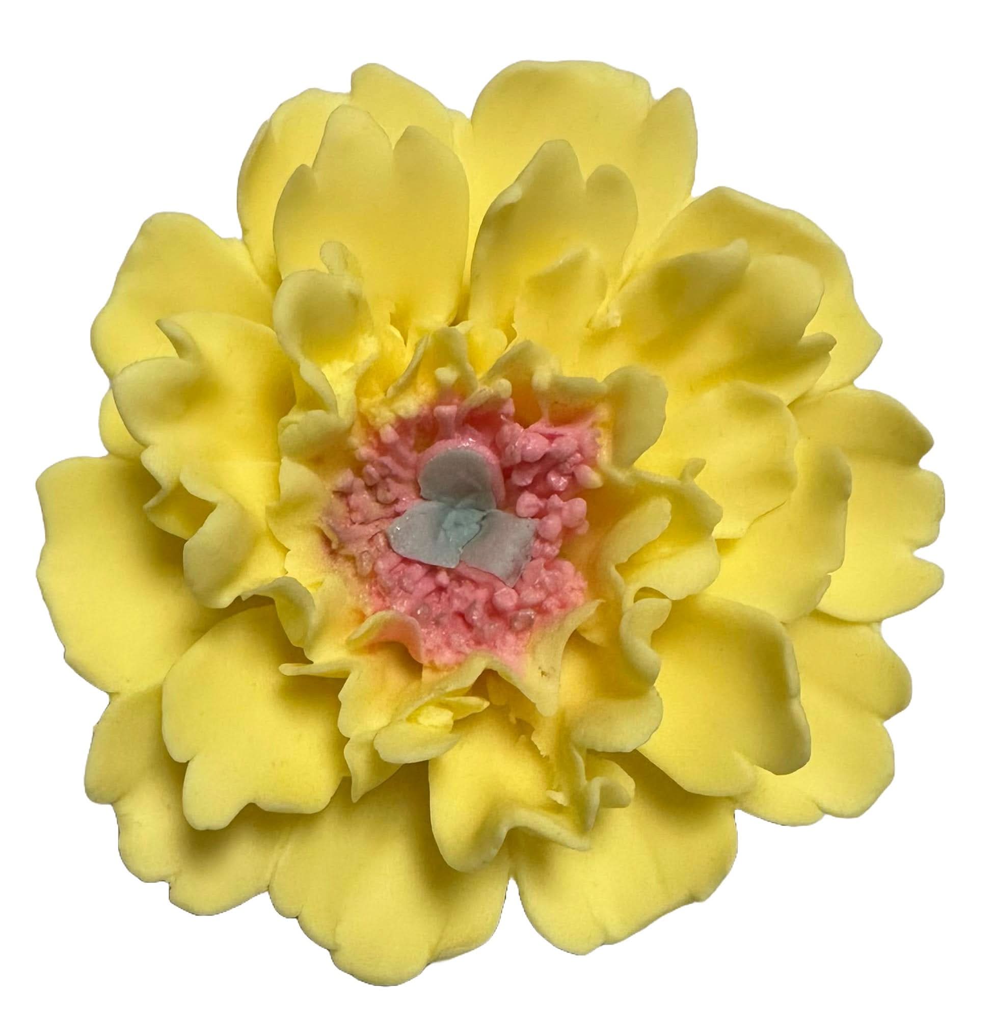 Dekoracja z cukru jadalnego, Dekoracje z żółtej piwonii ze sklepu Sugar Paste Nati