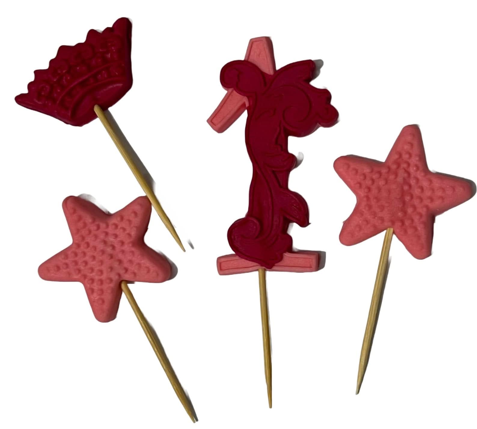 Dekoracja z cukru jadalnego, Numer 1, róż/fuksja. Dekoracje ze sklepu Sugar Paste Nati