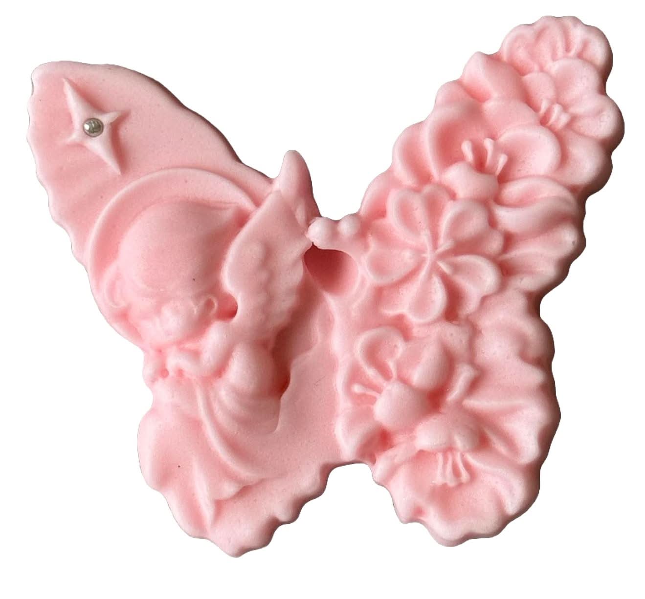 Dekoracja cukrowa jadalna, Motyl z aniołkiem. Dekoracje ze sklepu Sugar Paste Nati