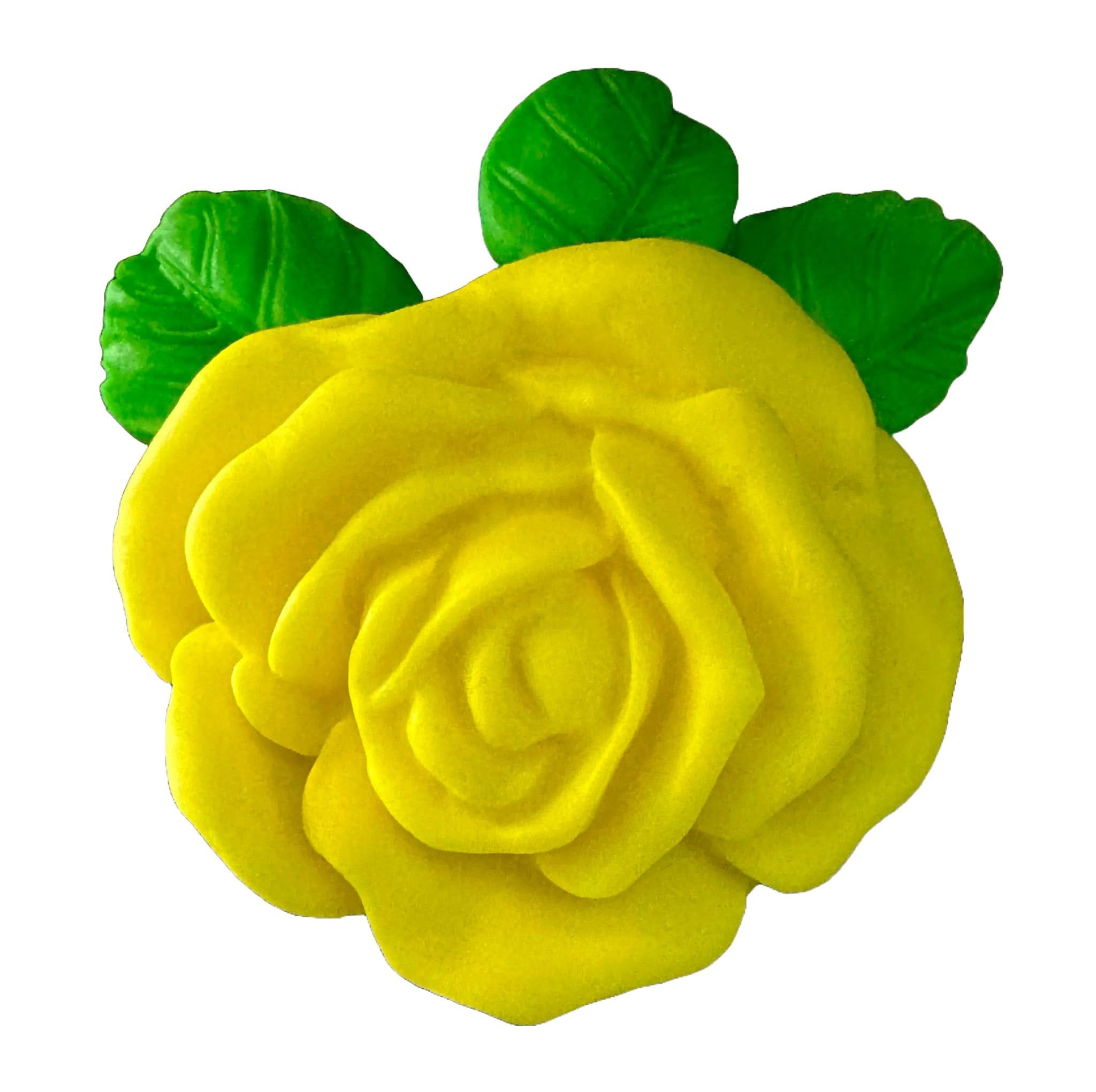 Dekoracja z cukru jadalnego, dekoracje z żółtej róży ze sklepu Sugar Paste Nati