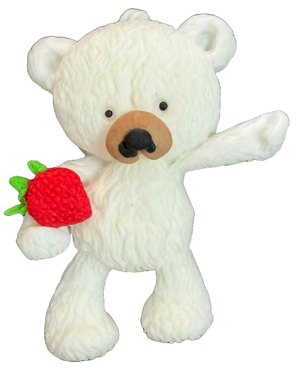Dekoracja cukrowa jadalna, Miś z truskawkami Dekoracje ze sklepu Sugar Paste Nati
