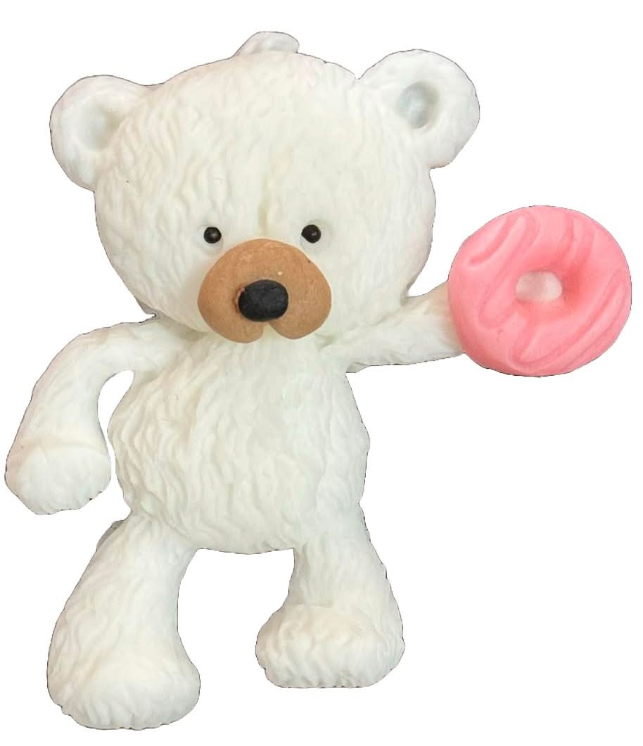 Jadalna dekoracja cukrowa, Miś z pączkiem. Dekoracje ze sklepu Sugar Paste Nati